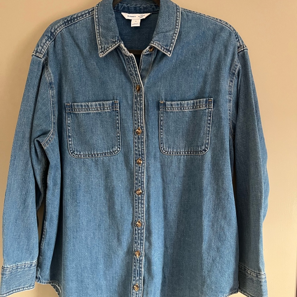 Blue Denim Button-Up Shirt